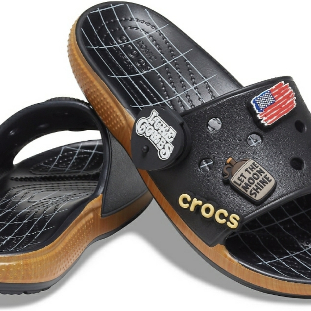 Luke Combs "Bootlegger" crocs size 6M 8W